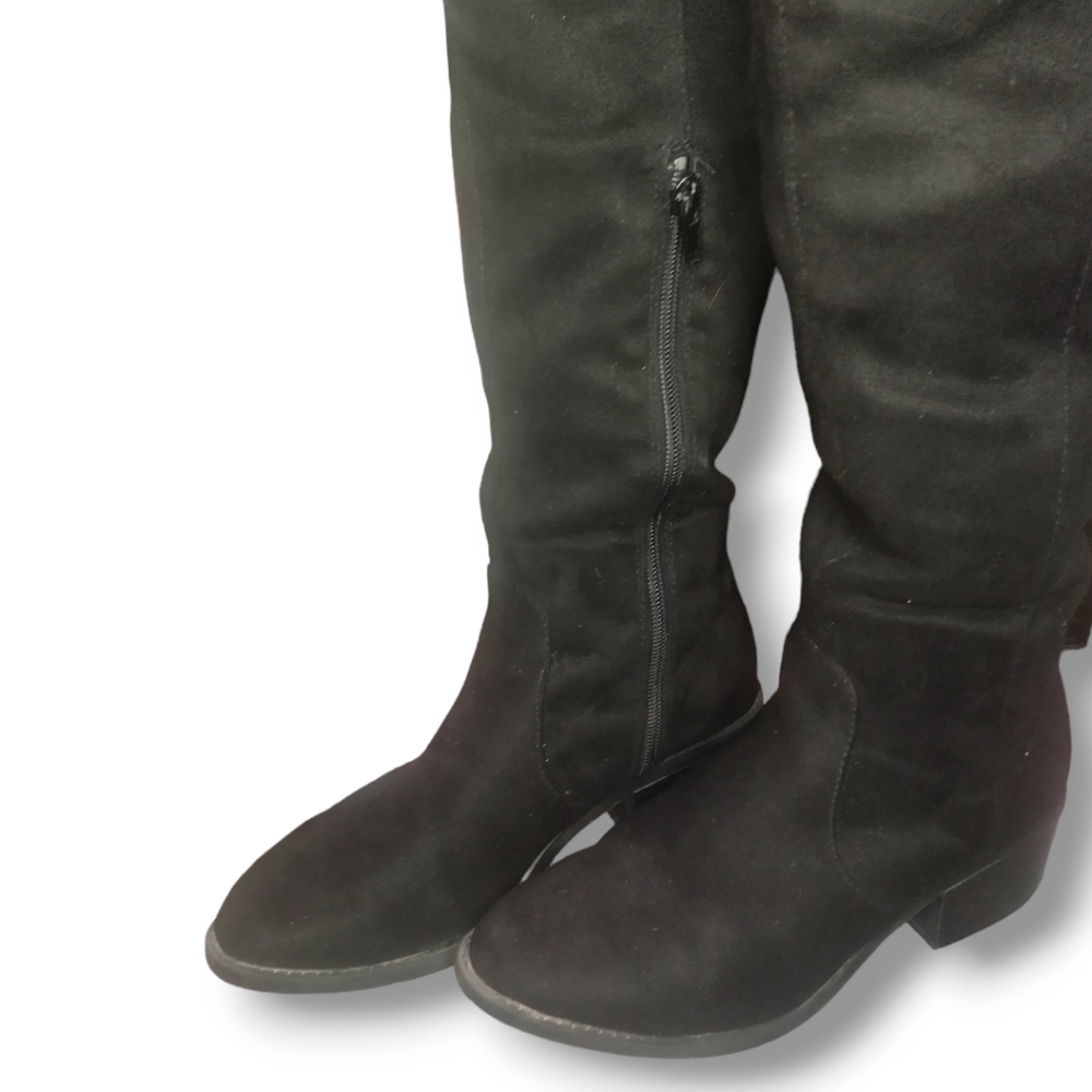 EXPRESS Over The Knee Faux Suede Boots - Black | Size 7 - Picture 6 of 16